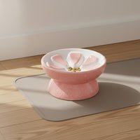 Tilted Cat Food Bowl Reduces Neck Strain Elevated Cat Food Dish Whisker Friendly Raised Slow Feeder Bowl for Cats, Small Dogs