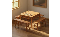 Miniature Long Bench Model Highly Detailed Miniature Table and Bench Set Pre-Assembled 1:18 Scale Doll Furniture for Hobbyists