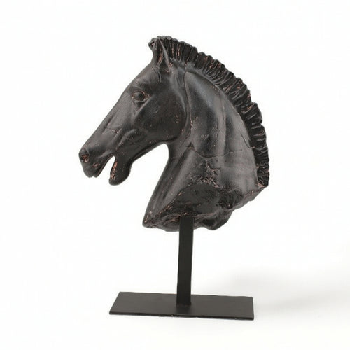 Horse Head Sculpture Rustic Horse Head Statue Retro for Entryway, Study