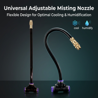 Brass Misting Nozzle Tee, Adjustable Direction, Quick Connect, for Outdoor Cooli #variant:Adjustable Directional Sprinkler with 8mm Quick Connect Tee