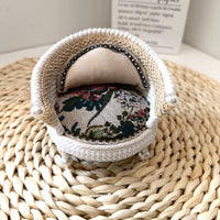 娃娃屋大团团深色印花沙发套装摆件场景装饰1:12diy手工客厅家具