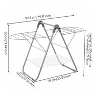 Portable Folding Laundry Rack Foldable Folding Clothes Rack Stable Household Storage for Window Area, Bedroom