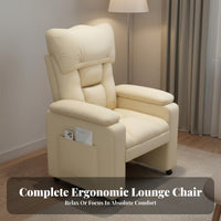 Lazy Sofa Thickly Padded Ergonomic Recliner Chair with Adjustable Backrest Footrest and Swivel Function Suitable for Home Office Student Dormitory Gaming Room Living Room
