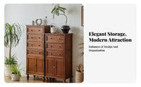 Fully Assembled Combination Chest and Cupboard Vintage Design Tall Dresser Sturdy Construction Storage Furniture Versatile Use for Apartment Dwellers, Homeowners, Parents, Bedroom, Living Room, Hallway, Closet