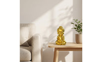 Seated Buddha Figurine Tabletop Meditating Buddha Figurine Golden for Bookshelf