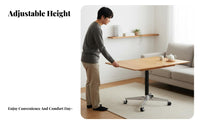 Adjustable C-Shaped Table Nordic Design C-Shaped Couch Table Mobile with casters Foldable surface for Students, Seniors, Bedroom