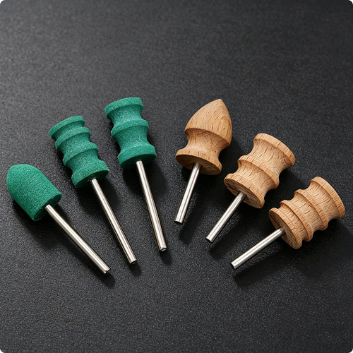6 Pieces Leather Edge Burnishing Bits 400 Grit Wood Burnishing Wheel Easy to Use Craft Tool for DIY Makers