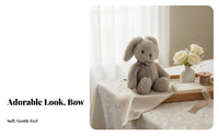 Bow Tie Bunny Soft Cozy and Snuggly Bunny Soft Toy High-Quality Textile Hare Stuffed Animal for Young Children, Infants, Birthday Gift, Wedding Favor