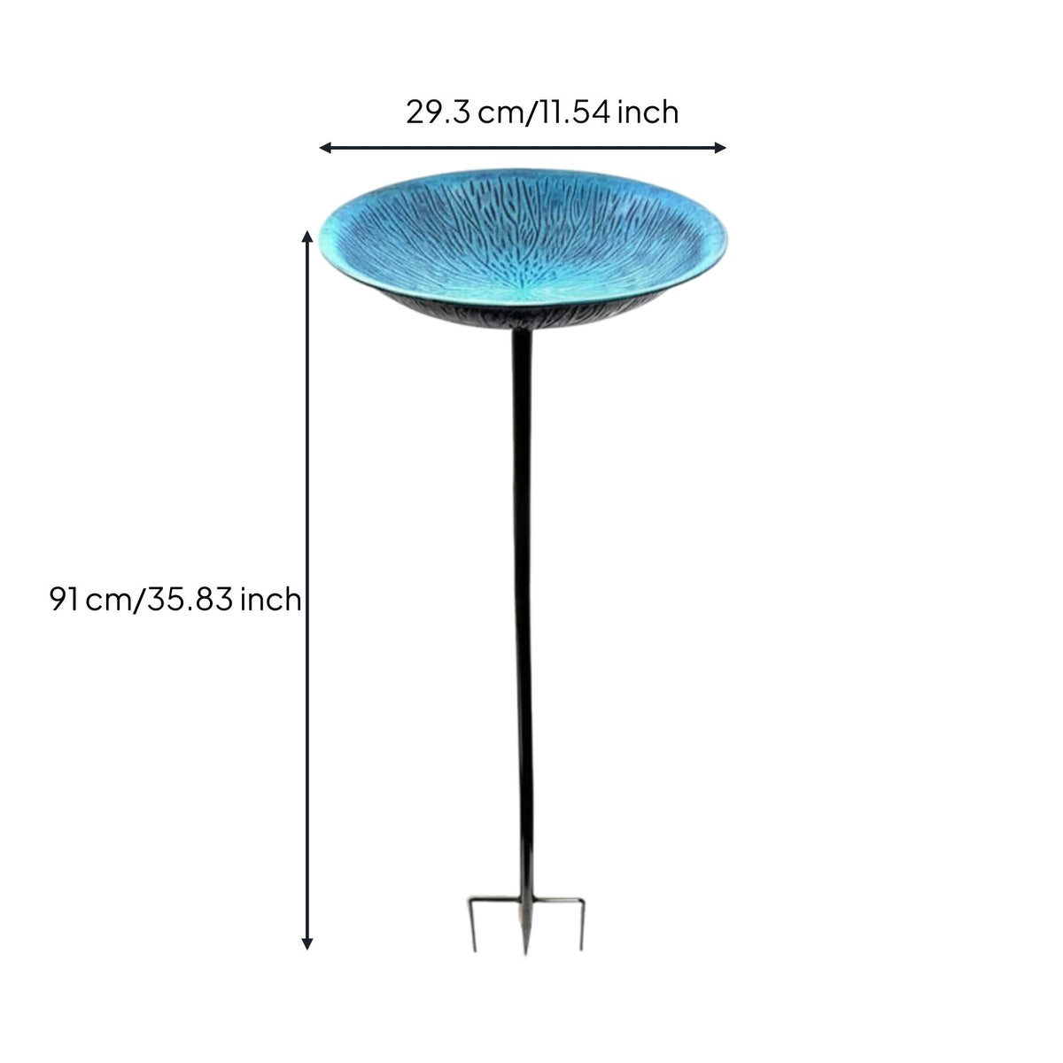 Metal Bird Bath Stake Vintage Design Garden Decor Easy Assembly for Yard