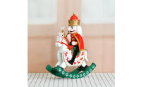 Nutcracker on Rocking Horse Collectible Nutcracker with Rocking Horse Indoor Tabletop Ornament for Mantel
