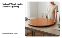 360° Seamless Rotation Round Dining Table Turntable Silent Rotate Solid Wood Dining Table Turntable Heavy-Duty Load Capacity Wooden Rotating Tray Easy to Maintain for Restaurant Owners, Homeowners, Family Gatherings, Banquets, Parties, Countertop