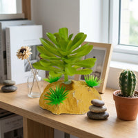 Realistic Fake Plants with Weighted Base, Snake Accessories for Vivarium, Aquatic Aquarium and Lush Terrarium Decor
