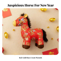 Chinese Astrological Horse Stuffed Ie Festive Atmosphere Year of the Horse Symbol Doll Holiday Decoration Gentle Feel PP Cotton