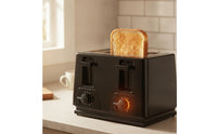 Electric Two-Slice Toaster Glossy Toaster with Wide Slots Compact Appliance Space-Saving for Students, Renters, Breakfast, Dorm Rooms, Apartments