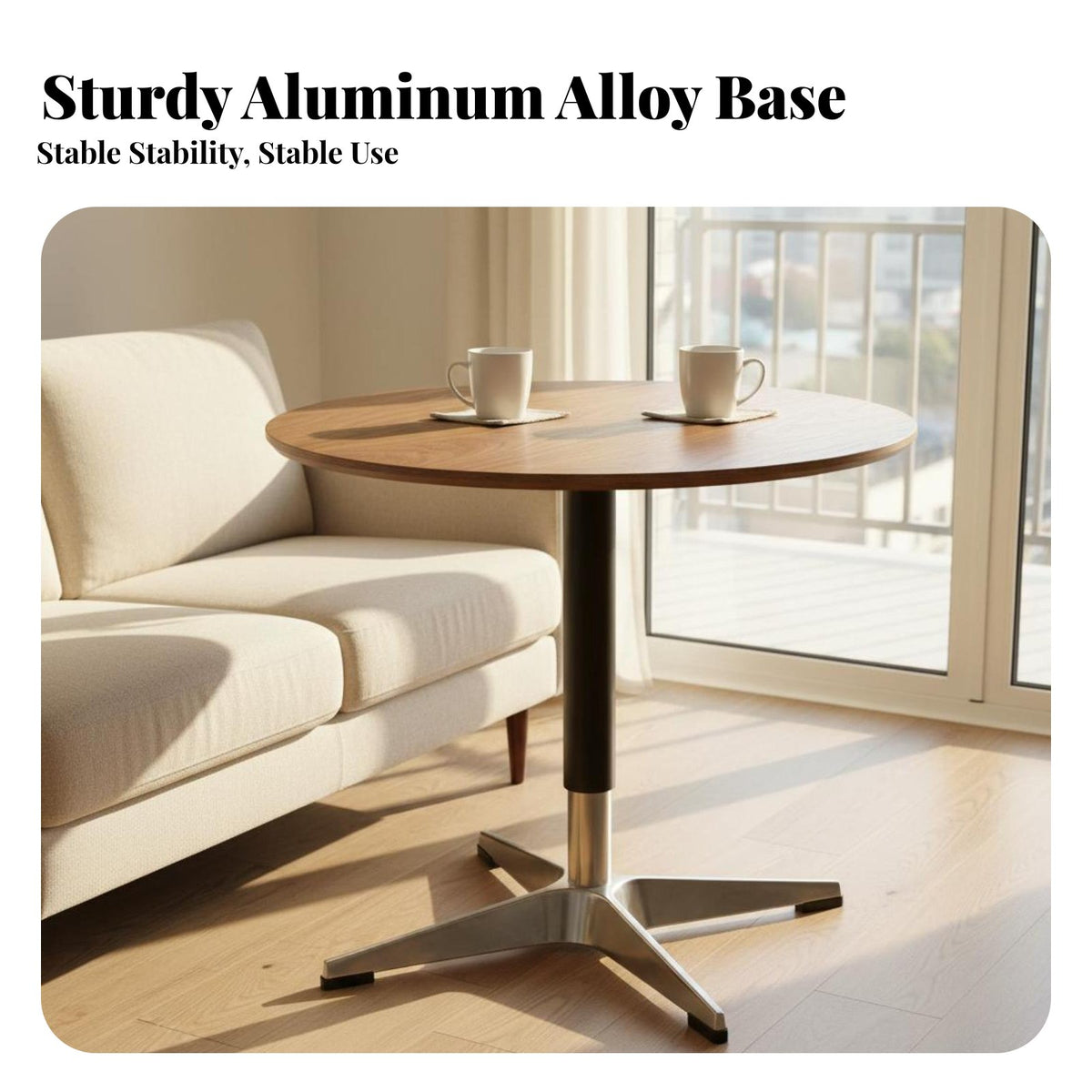 Height-Adjustable Lift-Top Coffee Table Space-Saving Round Lift-Top Table Multi-Functional Household Furniture Multifunctional for Apartment Dwellers, Telecommute Workers, Small Areas, Living Room, Home Office, Bedroom