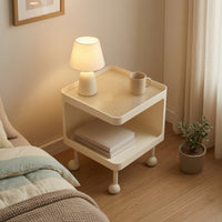 Nightstand with Light Modern Bedside Table with Shelf Versatile Furniture for Living Room