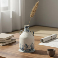 Dried Arrangement Vase Artfully Weathered Ceramic Vase Tranquil Style Home Decor for Study, Living Room