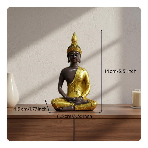 Thai Buddha Figurine Southeast Asian Design House Decoration Gilded Finish