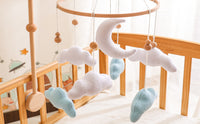 Nordic Style Felt Cloud Baby Crib Mobile for Newborns