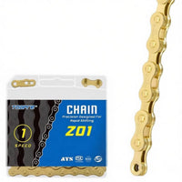 Cycle Chain Anti-Rust Gold Bike Chain Drivetrain Component Effortless Shifting High Strength for Cyclists, Trail Riding