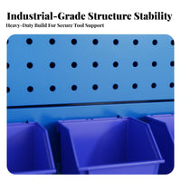 Heavy Duty Tool Rack Multifunctional Metal Pegboard Tool Stand Space-Saving Freestanding Pegboard Organizer for Craftsmen, Workshop, Garage, Warehouse