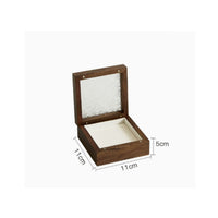 Wooden Jewelry Box with Window Hinged Jewelry Box Padded Sturdy for Dresser