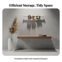 Drillno-Drill Installation Hair Accessory Hanging Rod Space Saving Hanging Bow Organizer Elegant Design Wall Rack Multi-Purpose for Parents, Toddlers, Bathroom, Bedroom, Vanity Area, Dressing Room