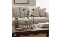 Cast Aluminum Candle Holder Sculptural Metal Candelabra Tabletop