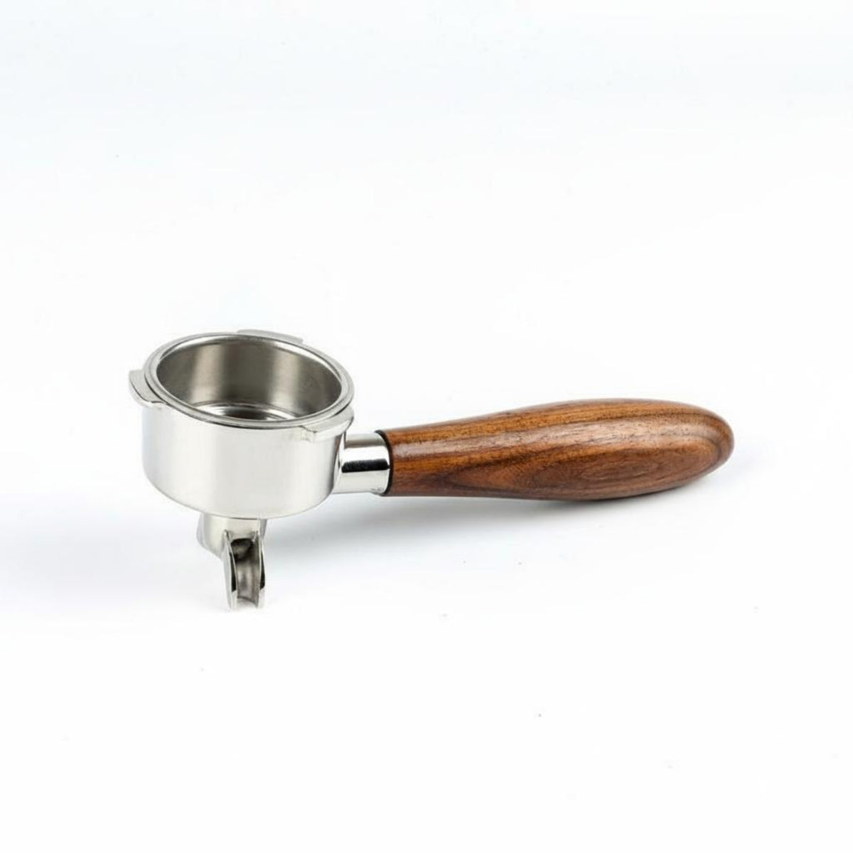 Coffee Maker Handle Espresso Machine Accessory Portafilter Solid Wood Grip Stainless Steel Double Spout Filter Mesh Ergonomic Design Suitable for Home Use Cafe