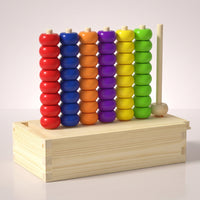Child-Led Wooden Peg Board with Beads Fine Motor Wooden Peg Board Bead Game Hand-Eye Coordination Educational for Toddlers, Preschoolers, Preschool, Homeschool, Playroom