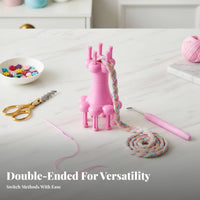 Double-Ended Rope Braider DIY Projects Double-Ended Spool Loom Easy to Use Manual Yarn Cord Maker for Beginners, Kids