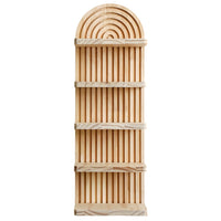 Bohemian Door-Shaped Solid Wood Wall Planter Shelf - Handcrafted Wooden Decor