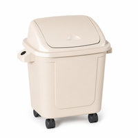 Wheeled Trash Can with Attached Lid Rectangular Wheeled Trash Bin Plastic