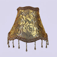Lampshades for Ceiling Lights with Lace Trim and Beaded Decoration, Vintage Cloth Table Lamp Shade for Living Room Decor, 36cm Diameter