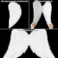 White Feather Angel Wings Props for Halloween Cosplay, Stage Performance, Photography Decoration