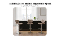 Upholstered Rotating Bar Stool Adjustable Height Upholstered Rotating Stool with Support Modern Design Integrated Footrest
