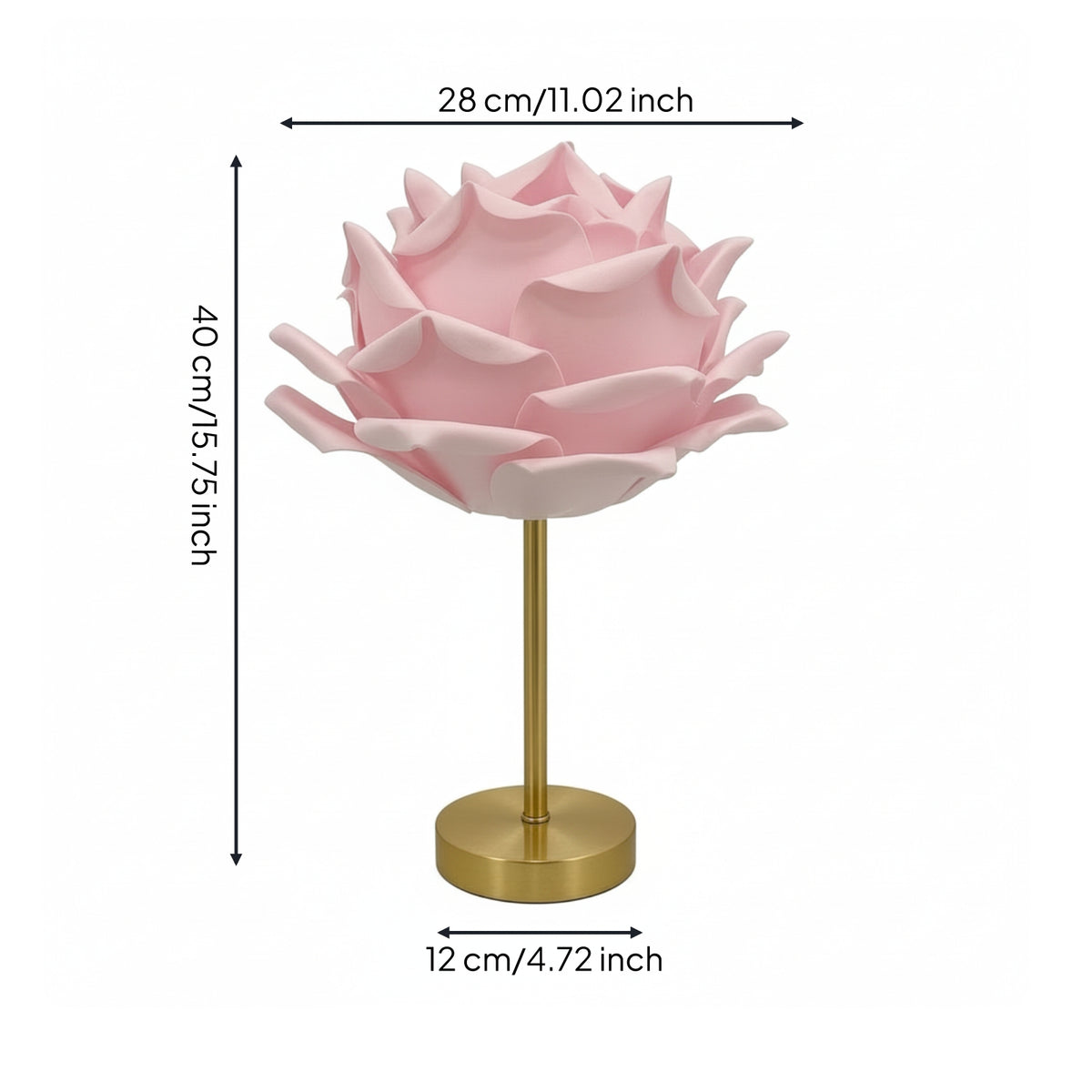 Decorative Lamp with Flower Shade Romantic Petal Table Lamp Corded Cozy for Bedroom, Dorm Room