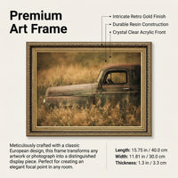 European Style Picture Frame with Glass and Backboard, Ornate Carved Resin Art for Watercolor Poster Sketch, Decorative Wall Hanging