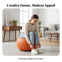 Strawberry-Shaped Ottoman Soft Padding Round Padded Ottoman Multi-Functional