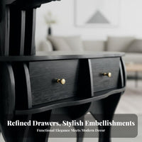 Curved Designd End Table Modern & Design Household Furniture Multi-Functional Space-Saving for Apartment Dwellers, Students