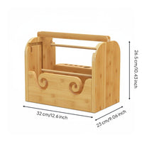 Yarn Stand with Phone Slot Space-Saving Wooden Yarn Holder for Knitters