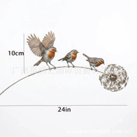 Robin Garden Stake - Metal Animal Garden Ornament