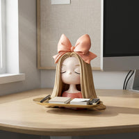 Butterfly Girl Ornament Giftable Girl Bust Tray Cute for Entryway, Office Desk