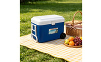 Hard   Chiller with Wheels Rolling Insulated Box with Wheel Heavy-Duty Ice Chest for Picnics