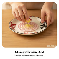 Manual Ceramic Garlic Grater Plate Hand-Operated Ceramic Grater Plate Compact Grinding Dish with Textured Surface Easy to Clean for Home Cooks