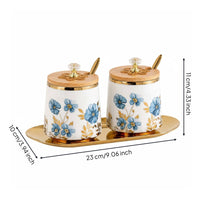 Seasoning Container Set with Lids and Spoons Seasoning Cellar Set Easy to Clean Kitchen Storage for Hot Beverage Corner