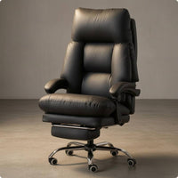 Reclining Office Chair Rolling Casters Chair with Footrest Swivel Seating Furniture for Enthusiasts