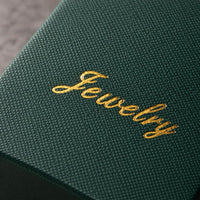Creative Dark Green Jewelry Box with English Initials, Red Hot Style Gift Packaging Box with Lid and Base