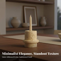 Modern Design Travertine Candlestick Atmospheric Travertine Candlestick Holder Unique Texture for Homeowners, Living Room, Homestay, Bedroom