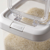 Airtight Food Storage Containers, Large Capacity Rice Bucket, Press Button Dispe #variant:Small 15 jin